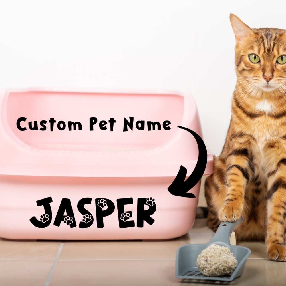 Custom Paw Prints Pet Name Decal Stickers - 4 Inches- 2 Pack